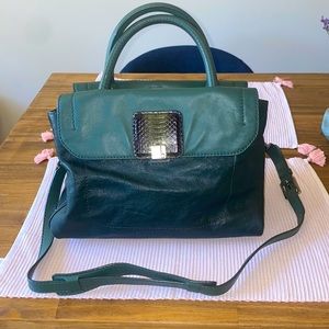 Botkier Green Leather Satchel - like new!